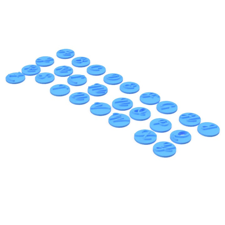 ABECEDARIO PONCHADO .78" ó 2CM LETRAS MAYÚSCULAS CURSIVA