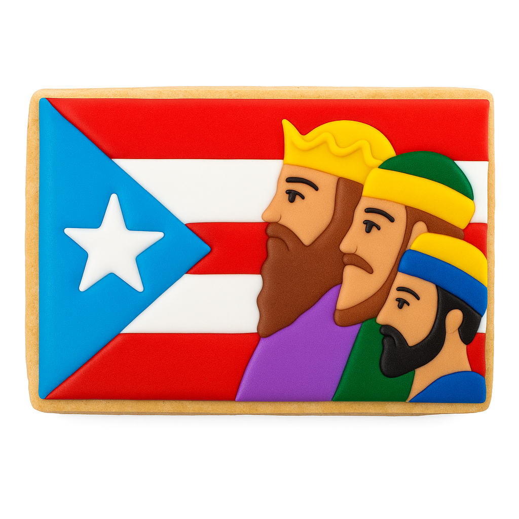 BANDERA DE PUERTO RICO CON ROSTRO REYES MAGOS #3