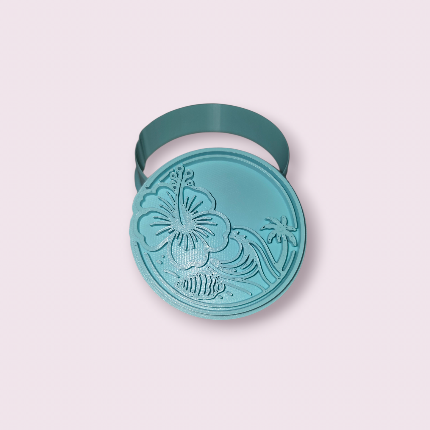 VERANO BORICUA #2 FLOR DE MAGA Y PLAYA | Boricua Summer Beach & Flower Cookie Cutter | Cortador Verano PR