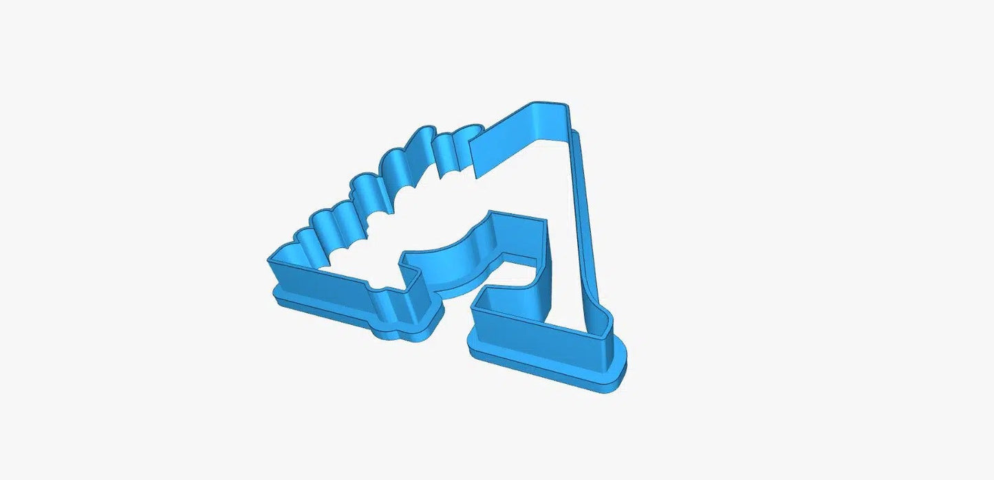 Cortador (molde) Letra A con flores 4" borde solo