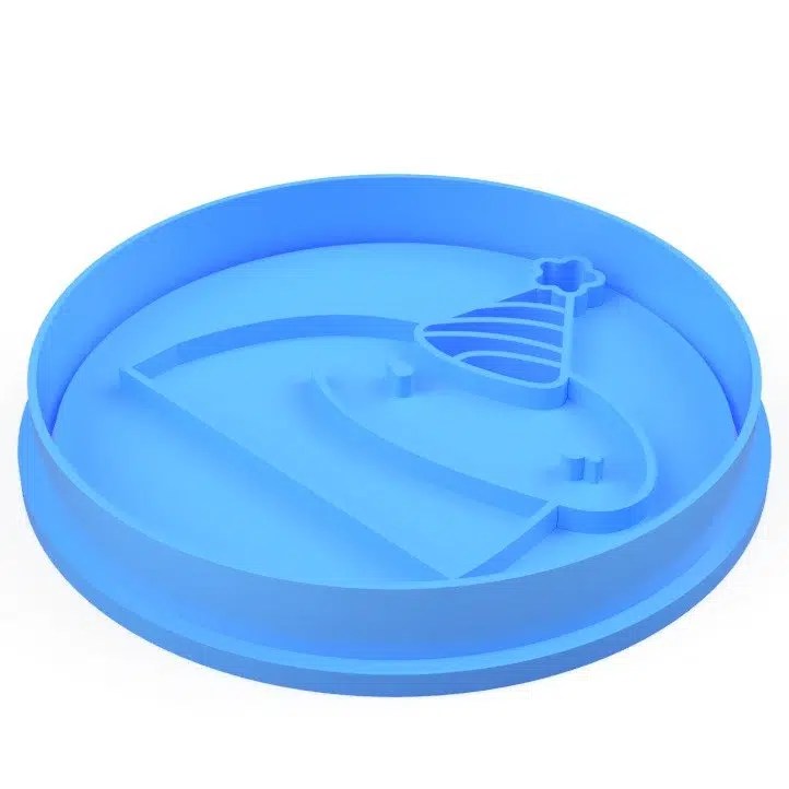 Cortador (molde) Flork con gorro de cumpleaños 3"- Meme