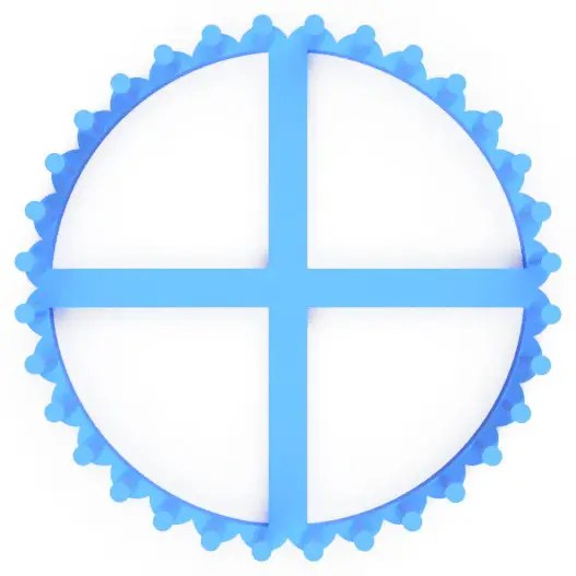 Circular flower cutter (mold) 2"