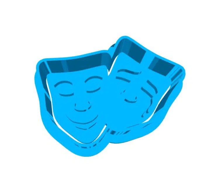 Cortador (molde) Máscaras de teatro 3" - logo teatro