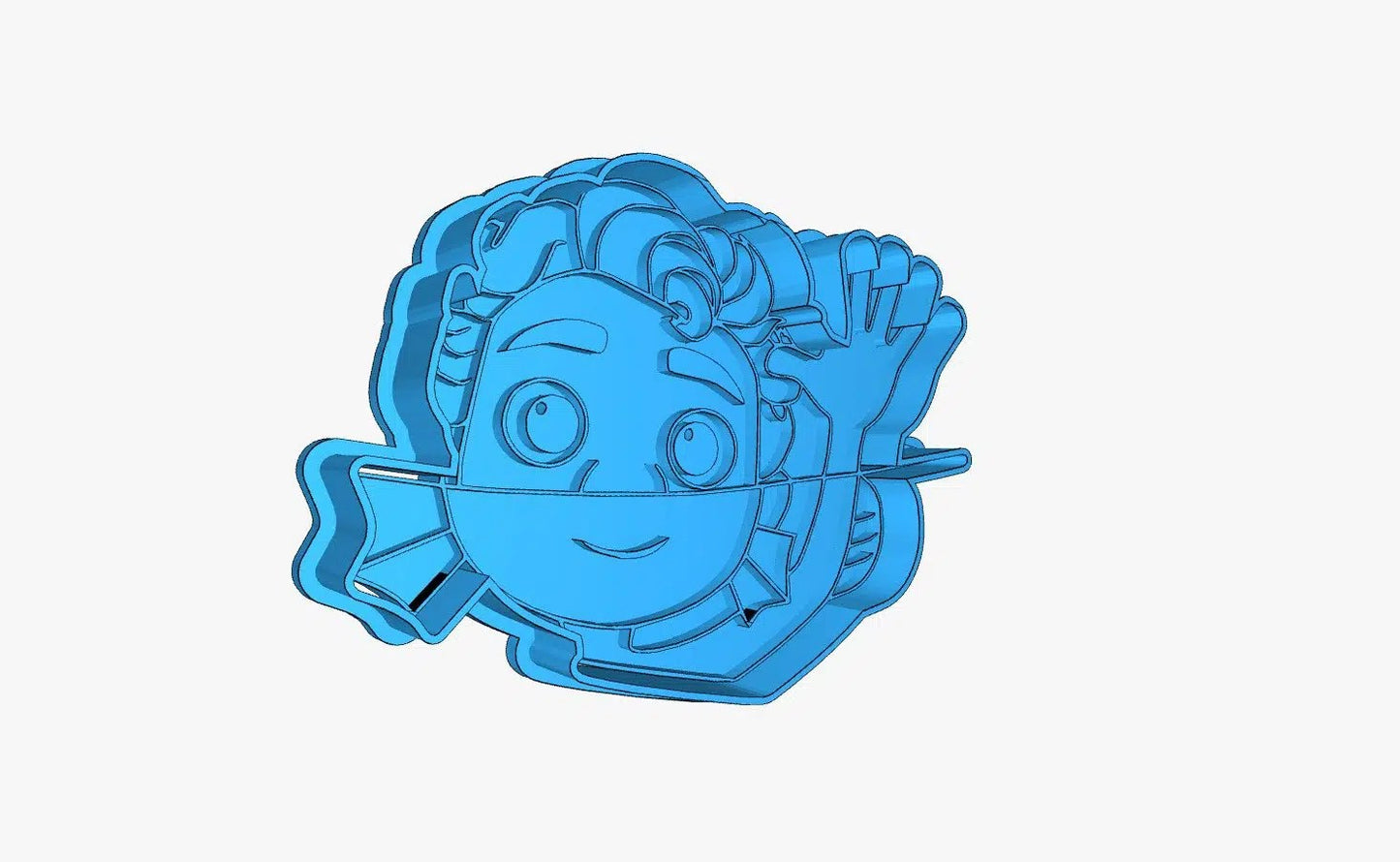 Cortador (molde) Luca en el agua saludando 3" - amigo de Alberto y Giulia