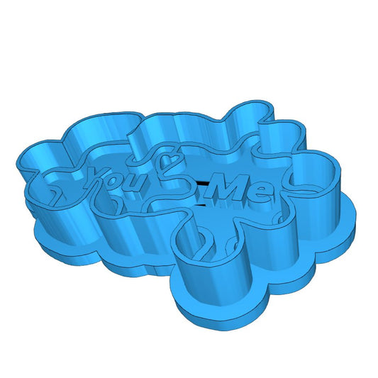 Cortador (molde) Rompecabeza You love me 3" - San Valentín - enamorados - love