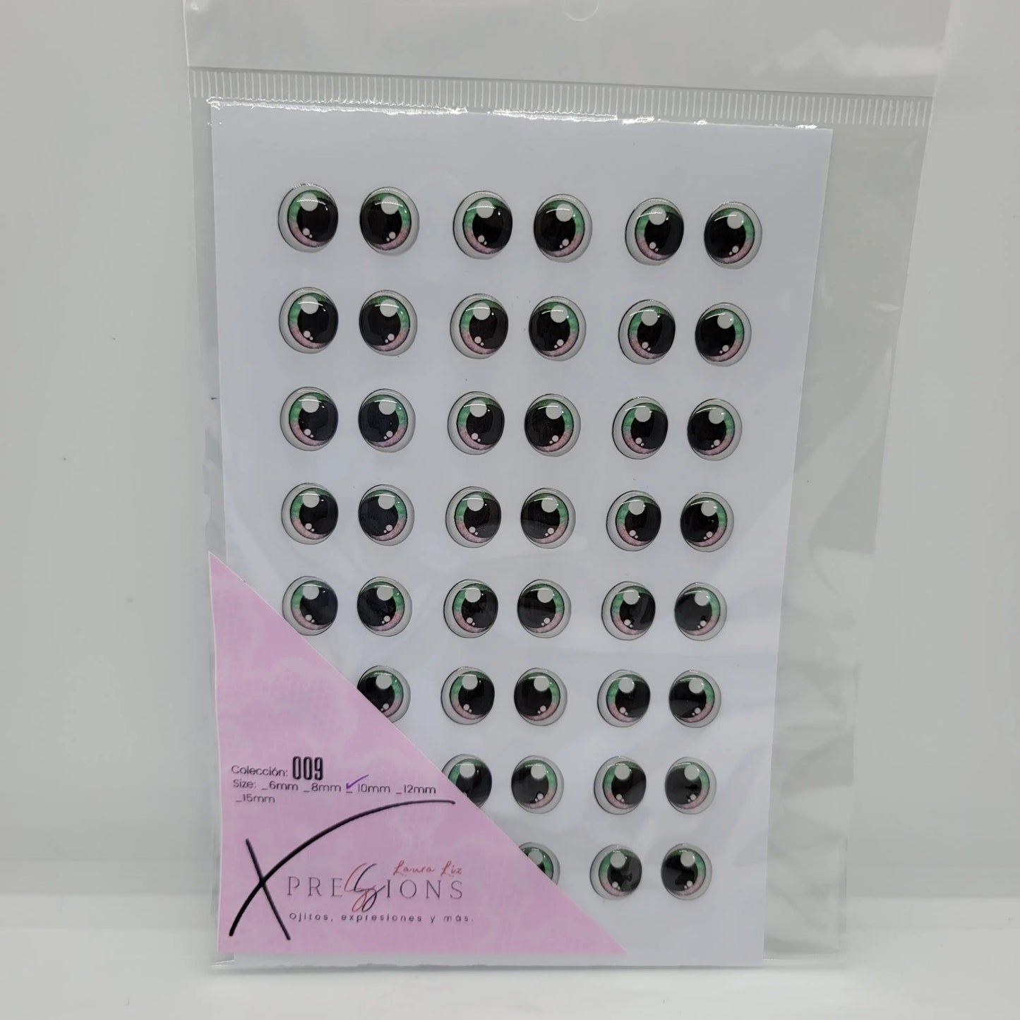 Xpression by Laura Liz- Colección 009- 10mm- Verde/Peach