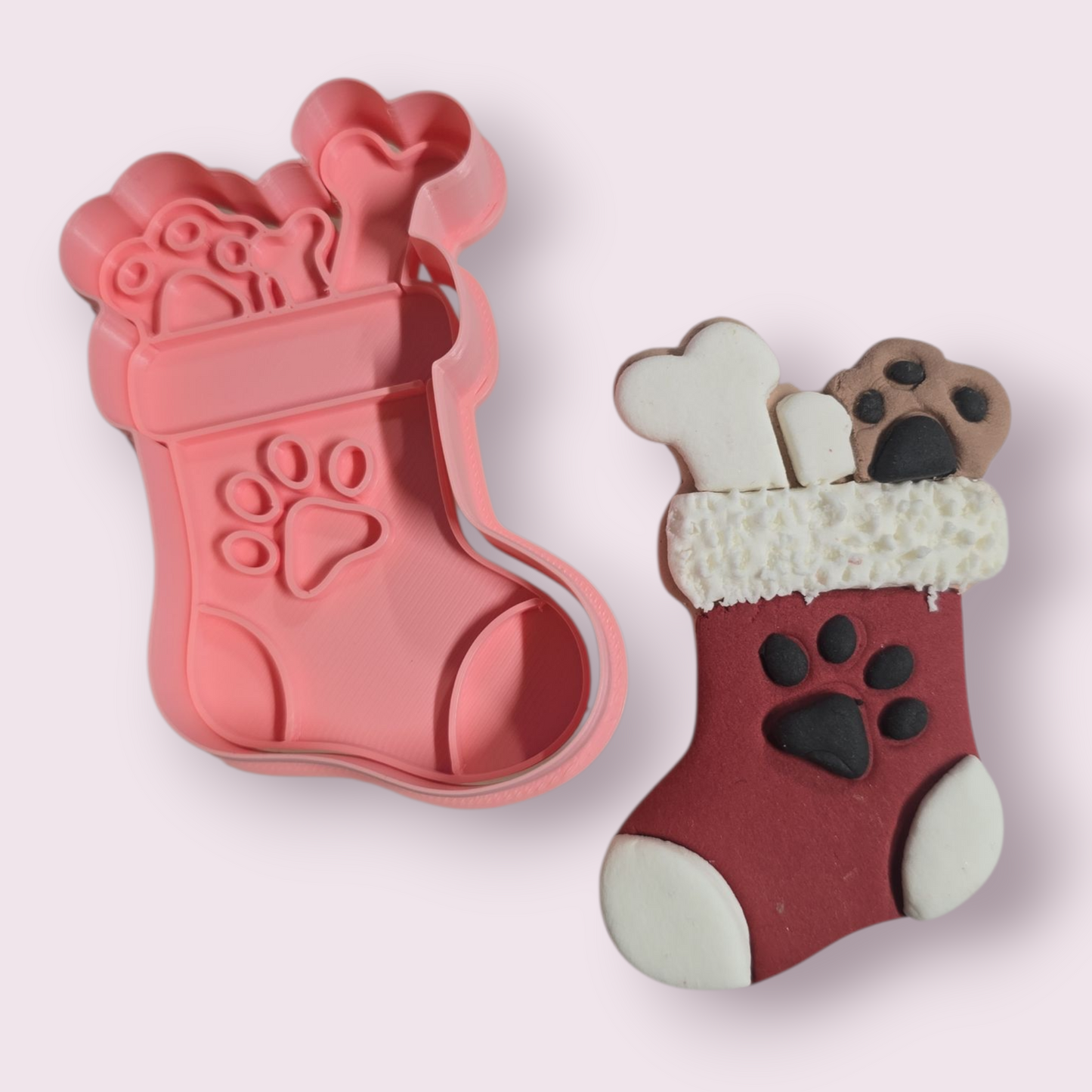 BOTA DE NAVIDAD CON TREATS PARA PERRO #2 HUELLA Y HUESO