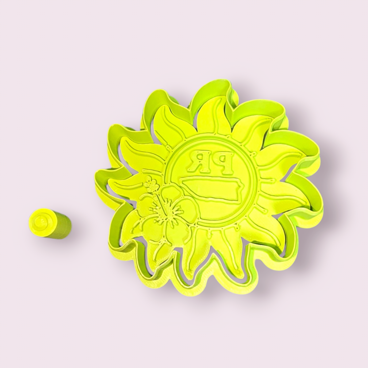 SOL CON MAPA DE PUERTO RICO Y AMAPOLA #1