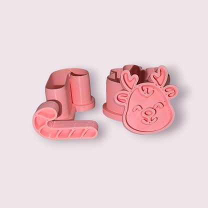 SET NAVIDAD #1 BASTÓN DE DULCE Y RENO