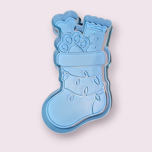 BOTA DE NAVIDAD CON TREATS PARA PERRO #2 GALLETAS Y HUESO