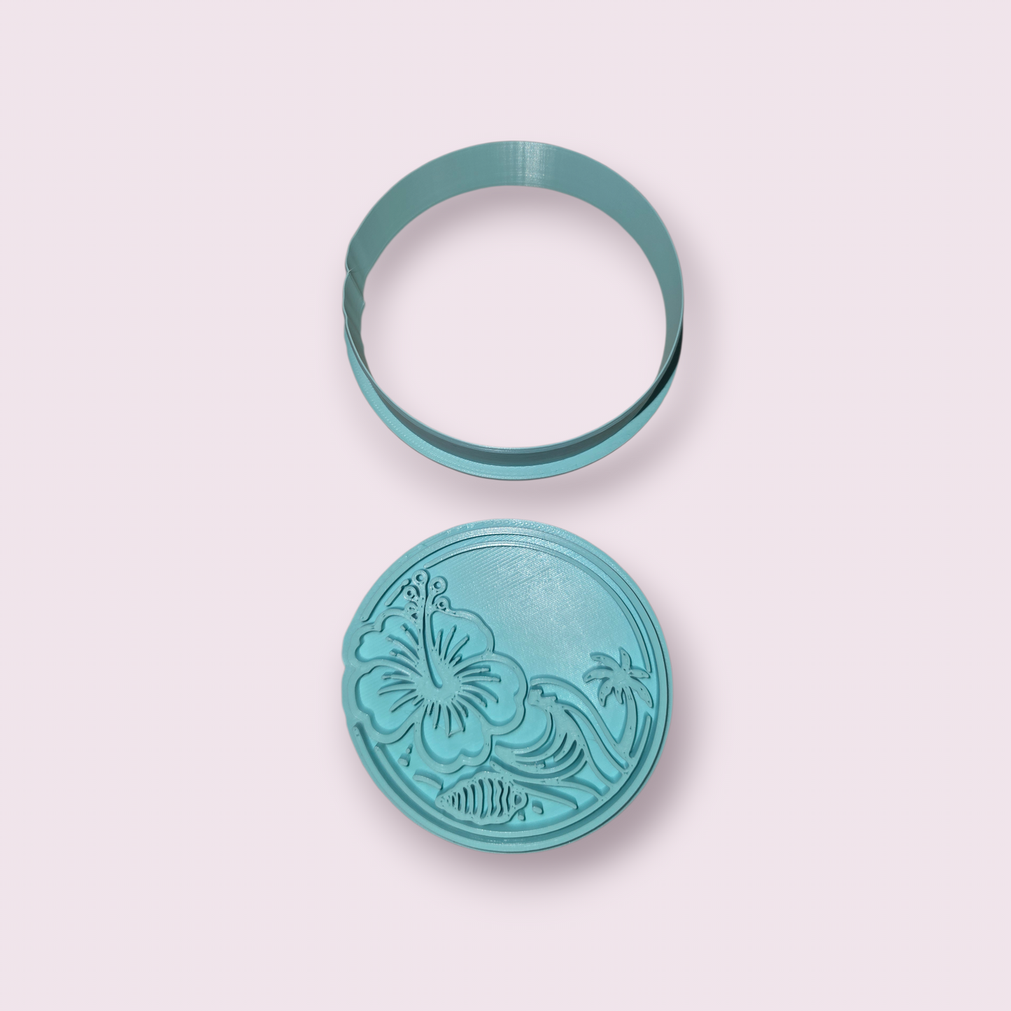 VERANO BORICUA #2 FLOR DE MAGA Y PLAYA | Boricua Summer Beach & Flower Cookie Cutter | Cortador Verano PR