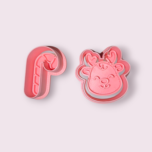 SET NAVIDAD #1 BASTÓN DE DULCE Y RENO