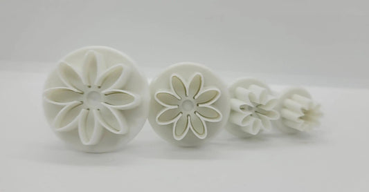 Cortador (molde) Set Flores Daisy - 4 piezas - Daisy Shaped biscuit press mold