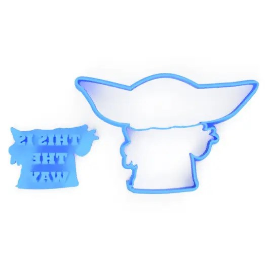 SILUETA Y PONCHE DE BABY GROGU / BABY YODA "THIS IS DE WAY" 2"x 3"