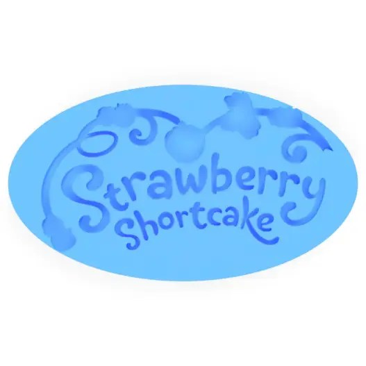 Cortador (molde) Logo Strawberry Shortcake al relieve